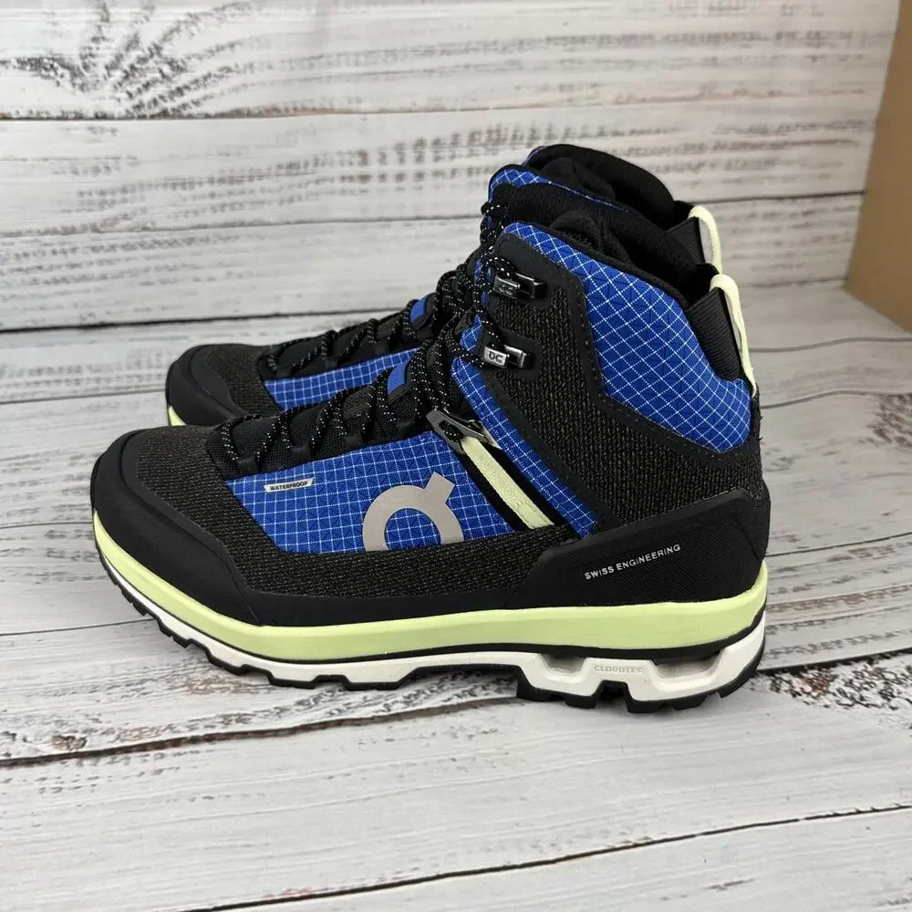 On Cloudalpine Waterproof Womens US 9.5 Hiking Boots Black Blue